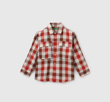 Regular Fit Spread Collar Checkered Shirt