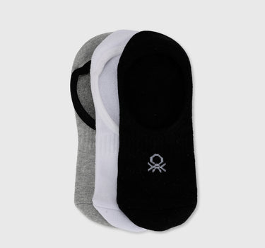 Pack of 3 Solid & Branded Socks