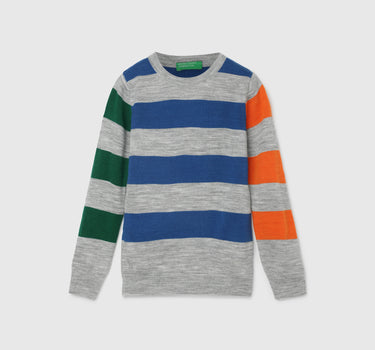 Regular Fit Round Neck Striped Sweater