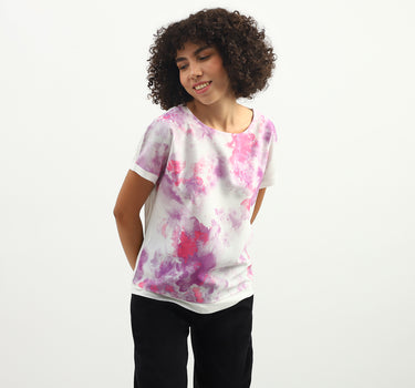 Women Tie & Dye Round Neck Top