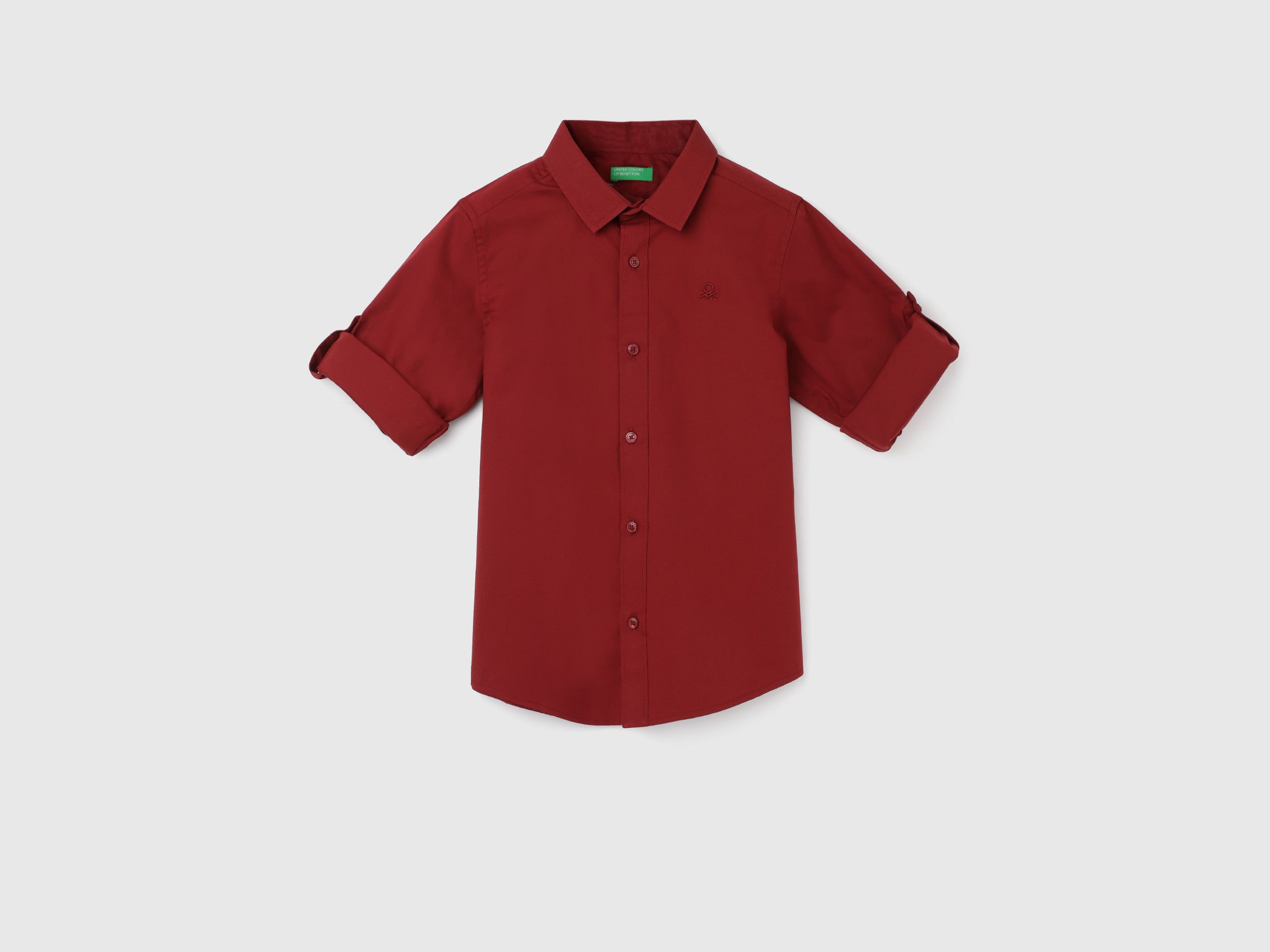 Boy's Regular Fit Spread Collar Solid Shirts