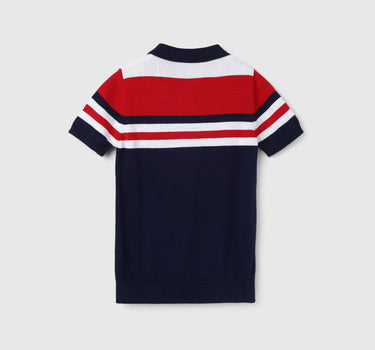 Boy's Regular Fit Polo Collar Striped Sweaters