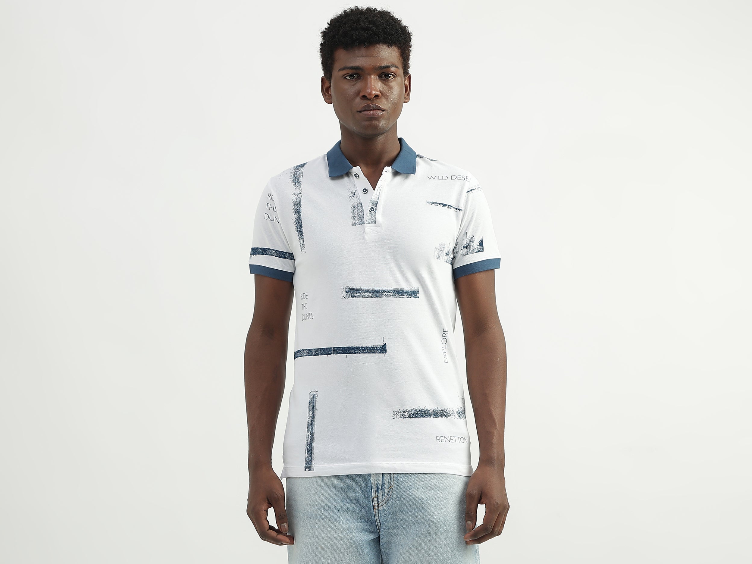 Cotton Printed Polo Collar Mens T-shirts