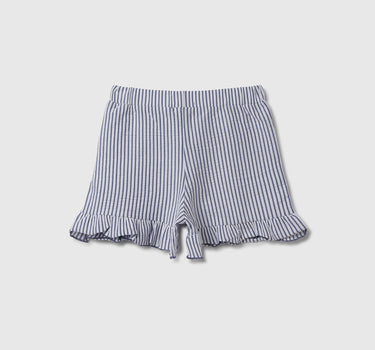 Striped & Ruffled Regular Fit Shorts