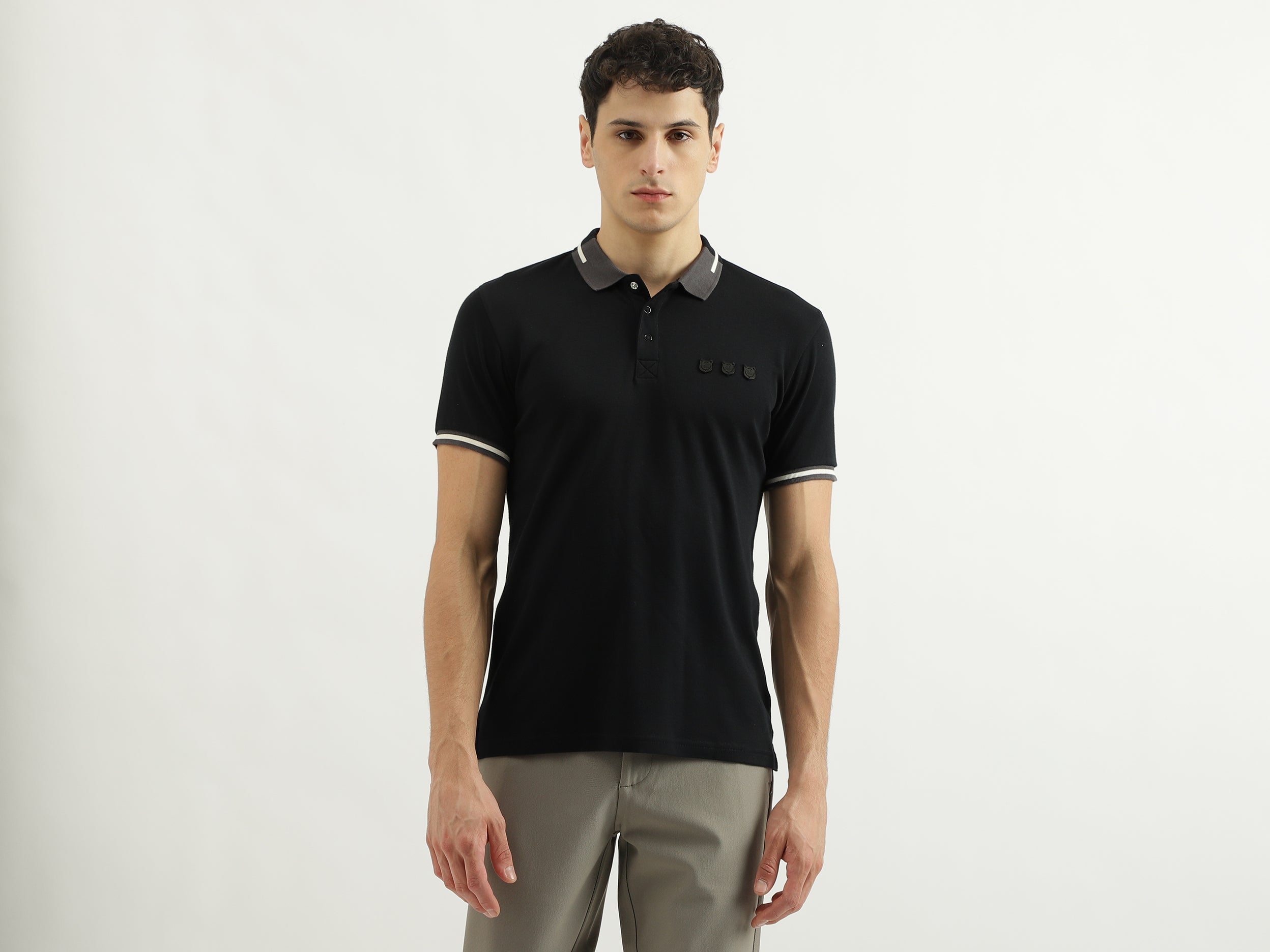 Jacquard Polo Collar Shirt