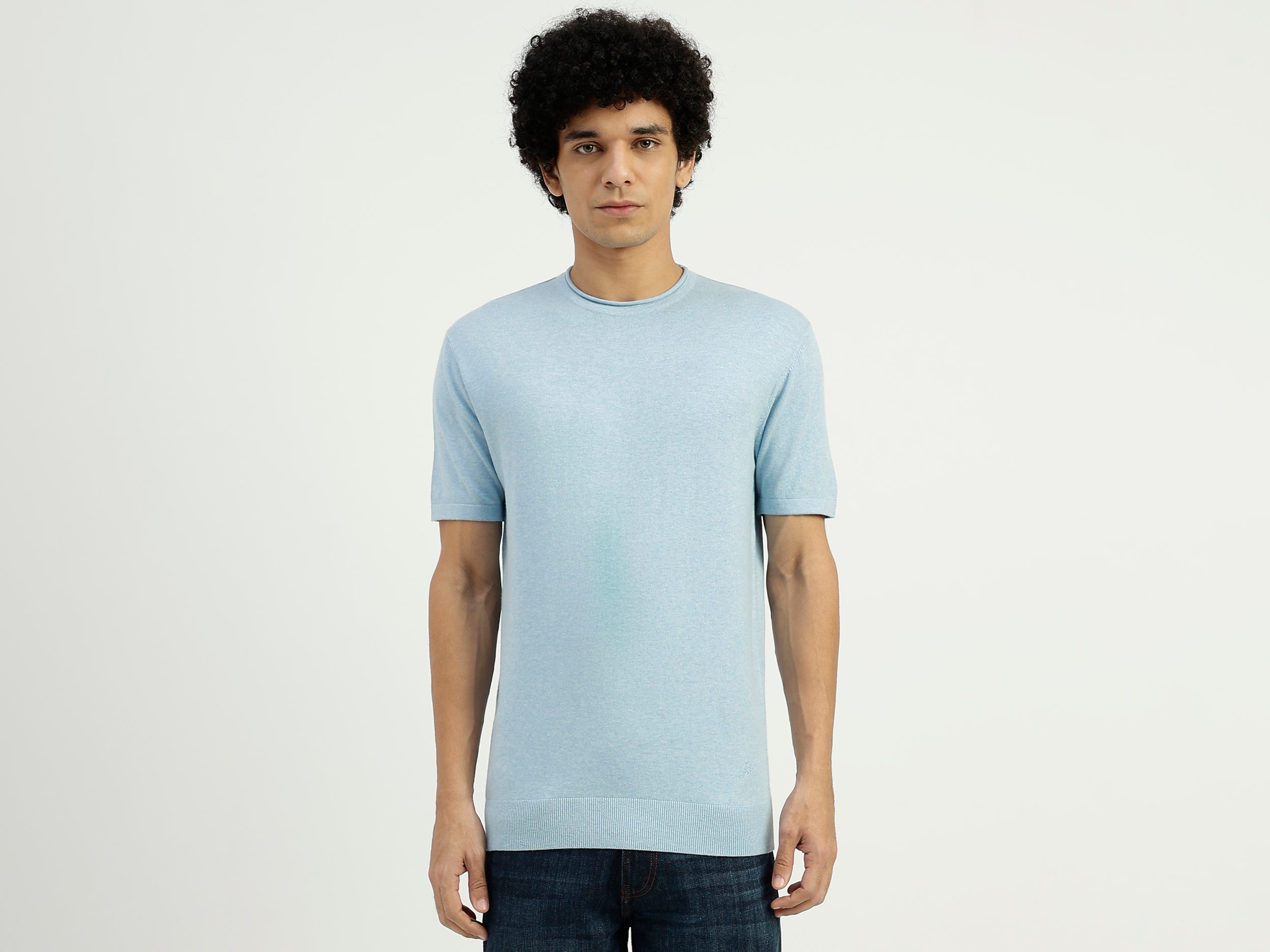 Regular Fit Round Neck Solid T-Shirt