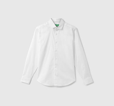 Men Solid Cutaway Collar Shirt