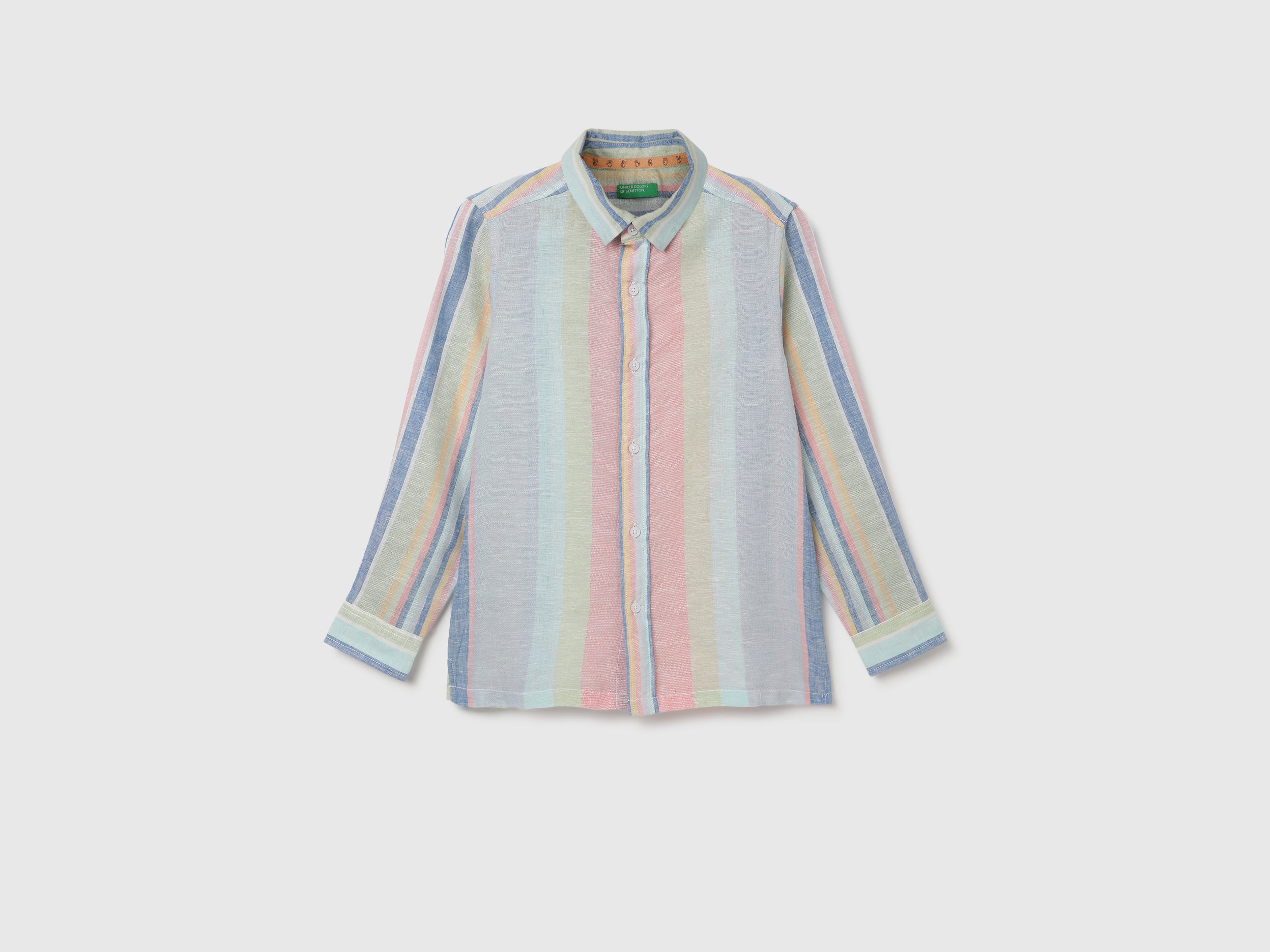 Regular Fit Spread Collar Striped Shirt