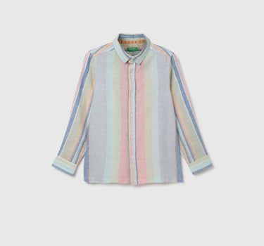 Regular Fit Spread Collar Striped Shirt