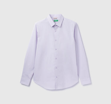 Slim Fit Spread Collar Solid Shirt