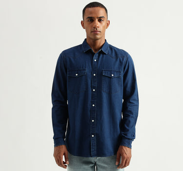 Men's Regular Fit Spread Collar Solid Shirts