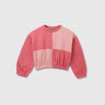 Regular Fit Crew Neck Colorblocked Girl's Sweatshirt