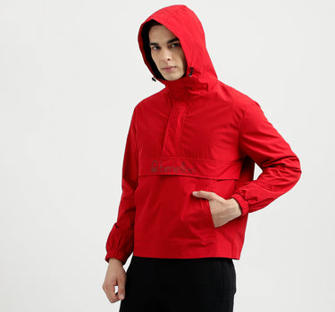 Men's Regular Fit Hooded Neck Biker Jacket