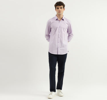 Slim Fit Spread Collar Solid Shirt