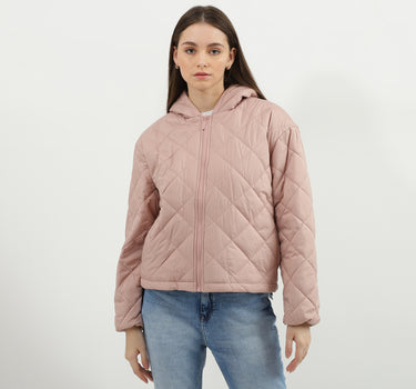 Women Quilted Hooded Neck Jacket