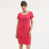 Regular Fit Square Neck Self-Design Dress