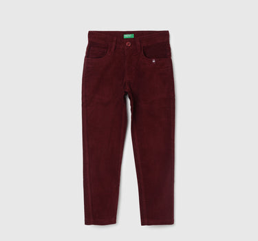 Boys Solid Slim Fit Trousers