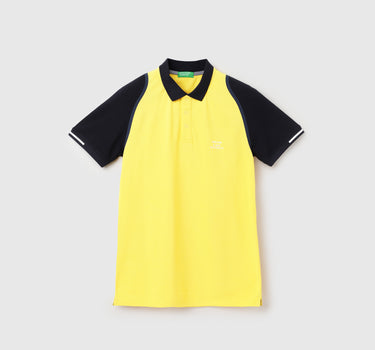 Regular Fit Polo Neck Colorblock T-Shirt