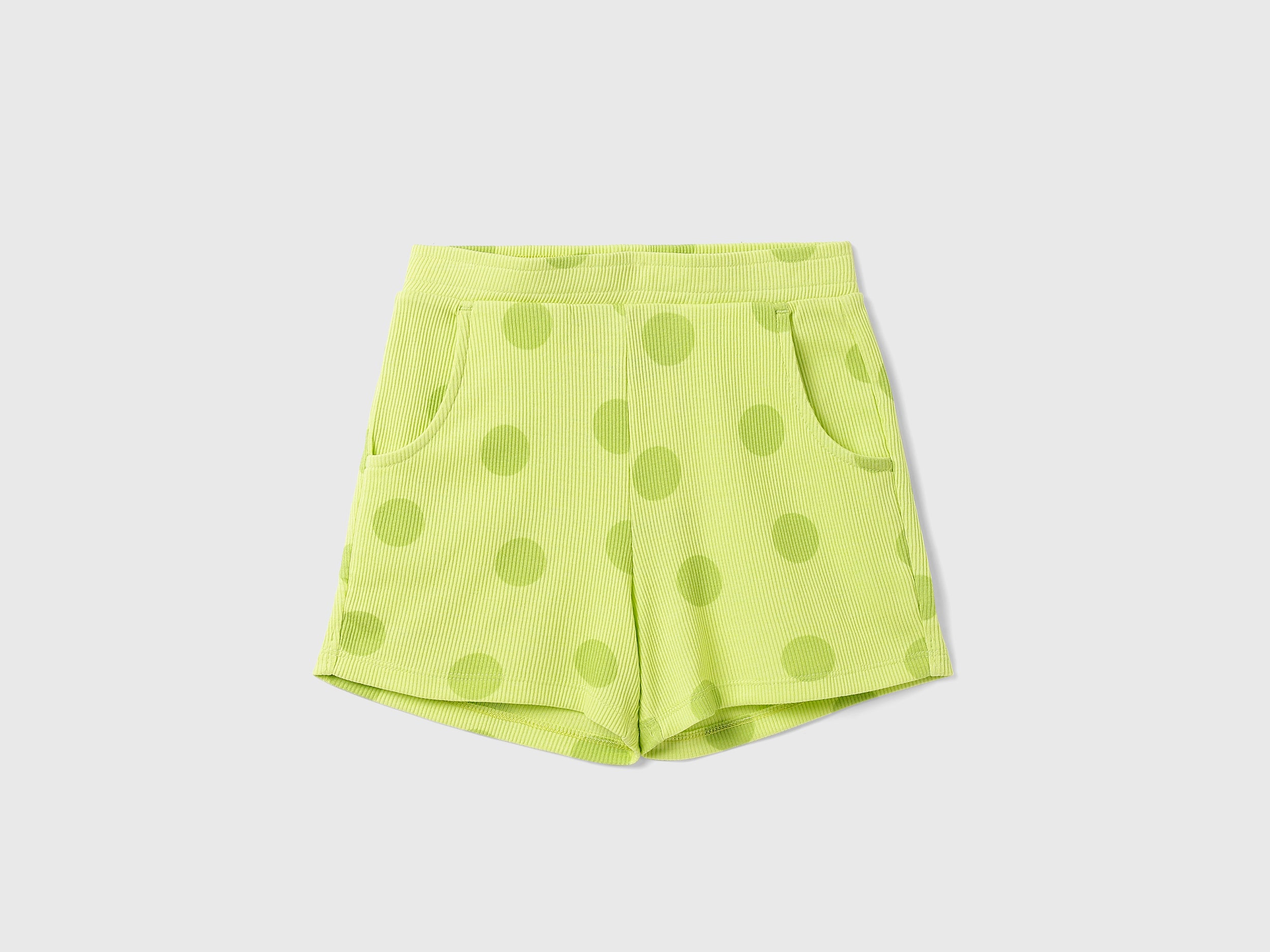 Girl's Regular Fit Polka Dot Print Bermuda Shorts