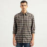 Men's Regular Fit Spread Collar Checked Shirts