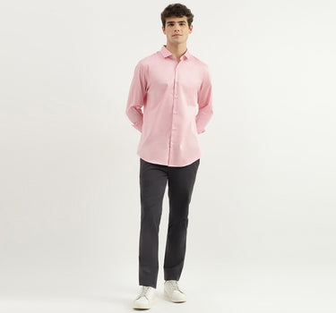 Slim Fit Spread Collar Solid Shirt