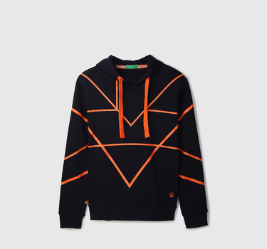 Navy Blue And Orange Sweatshirt