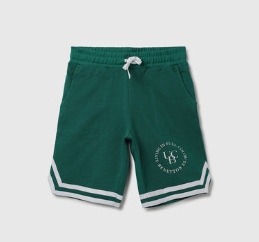 Striped & Branded Regular Fit Shorts