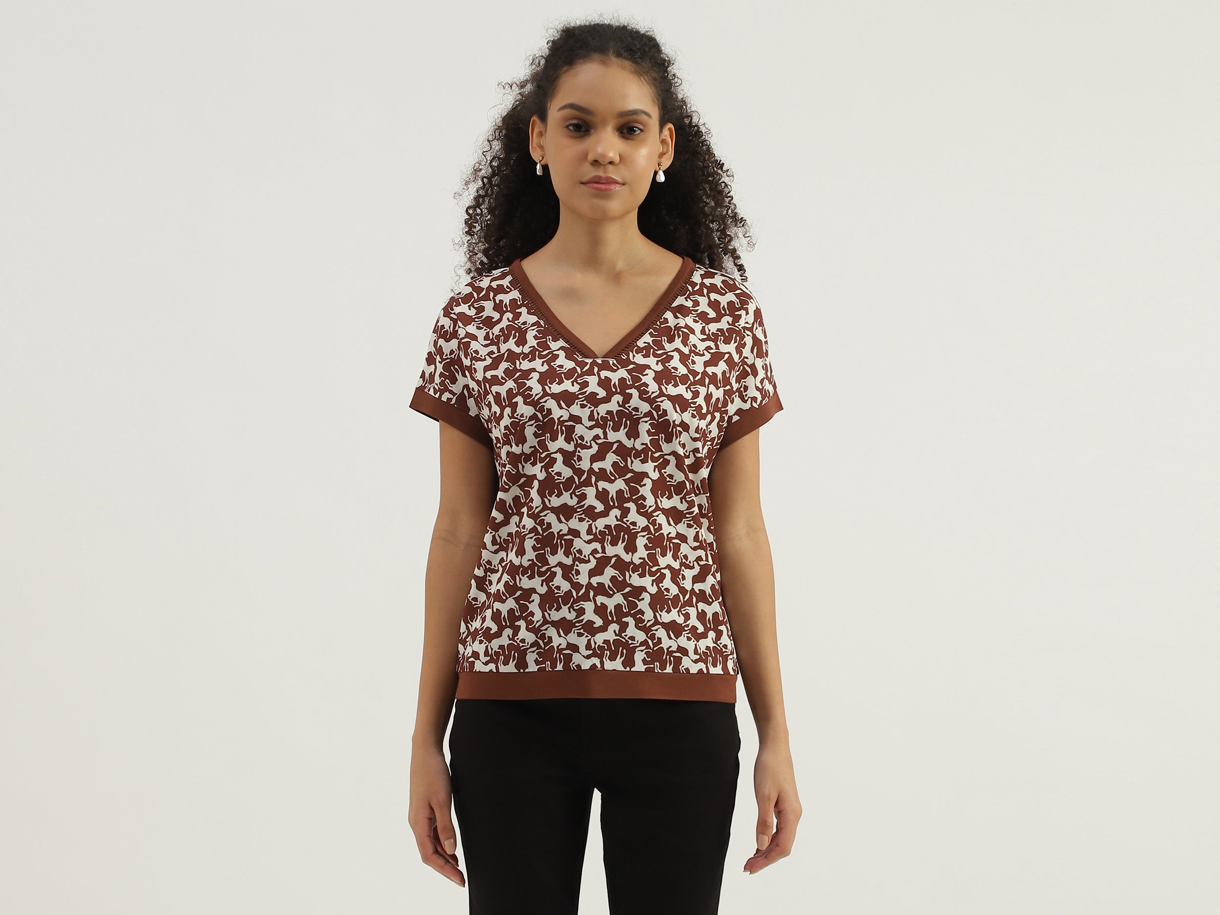 V-Neck Printed Top