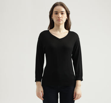 Women's Regular Fit V-Neck Solid Sweater