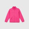 Regular Fit High Neck Solid Girl's Sweatshirt