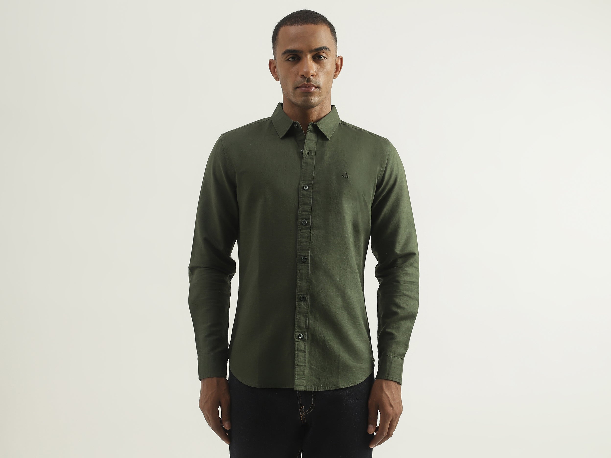 Mens Slim Fit Solid Shirt