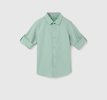 Boy's Regular Fit Spread Collar Solid Shirts