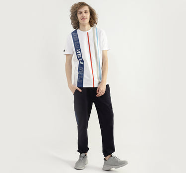 Men Striped Round Neck T-shirt