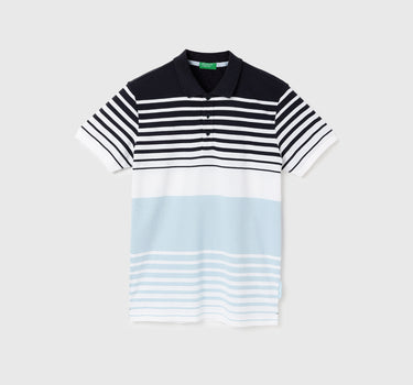 Regular Fit Polo Neck Striped T-Shirts