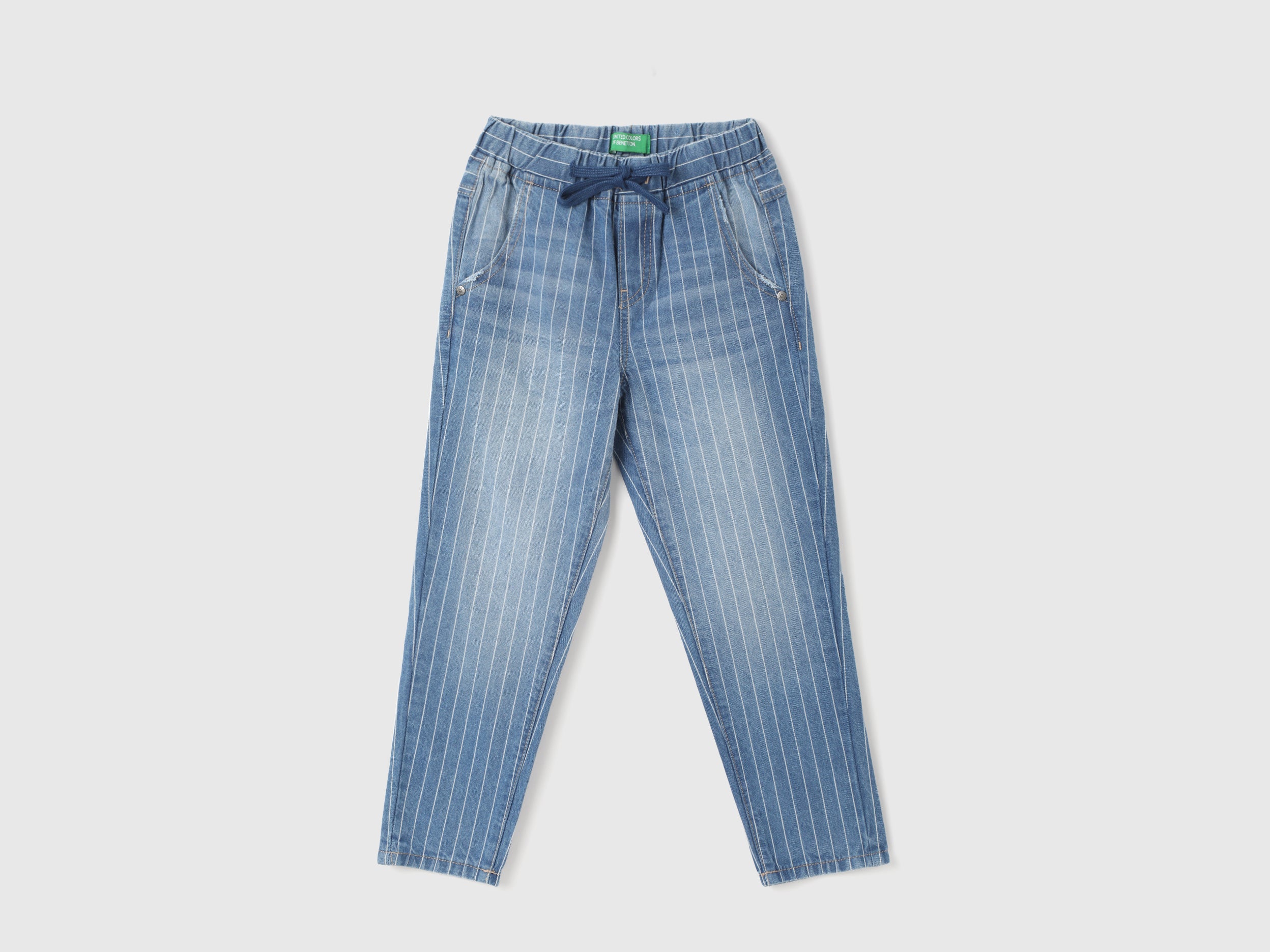 Boy's Striped Regular Fit Jeans