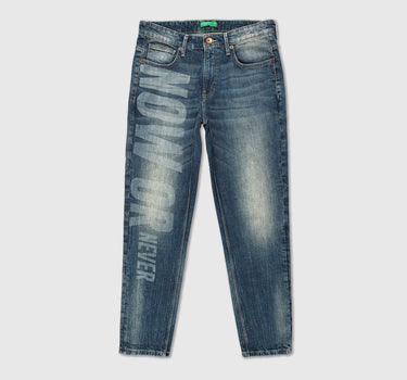 Mens Cropped Solid Jeans