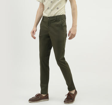 Men Solid Slim Fit Trousers