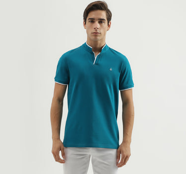 Men's Regular Fit Polo Neck Solid T-Shirt