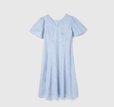 Regular Fit V-Neck Embroidered Dresses