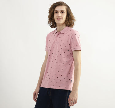 Men Printed Polo Collar T-shirt