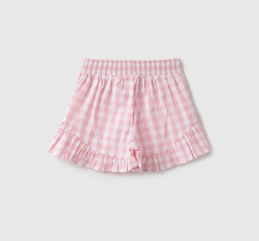 Girls Checked Regular Fit Shorts