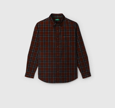 Men's Regular Fit Spread Collar Checked Shirts