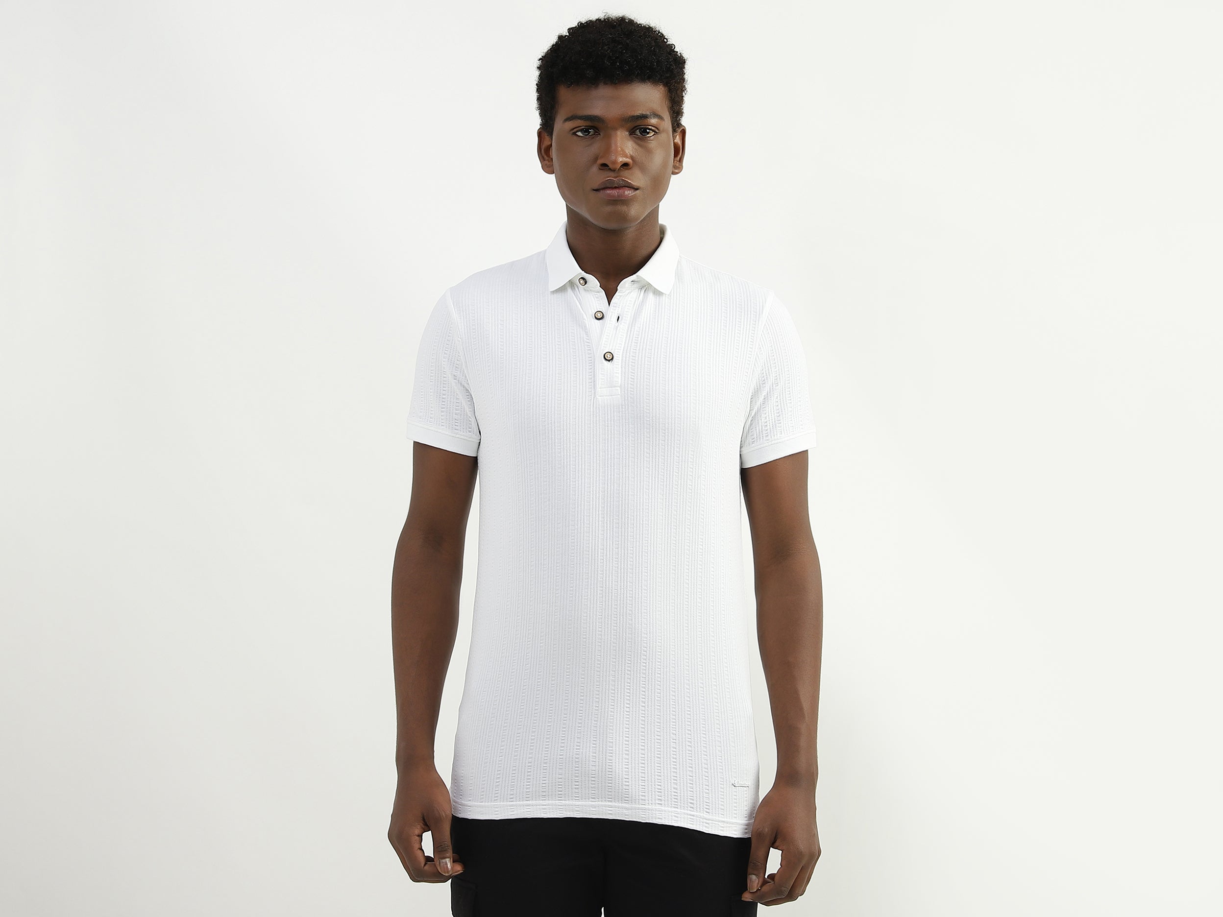 Cotton Solid Polo Collar Mens T-shirts