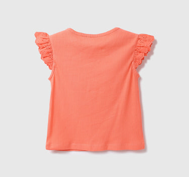 Cotton Solid Round Neck Girls T-shirts