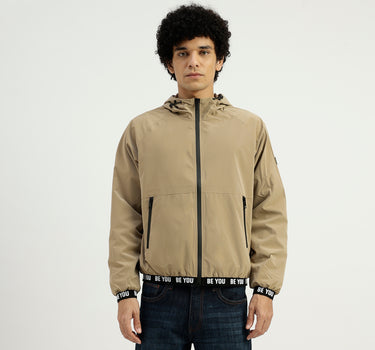 Hood Solid Zipper Jacket