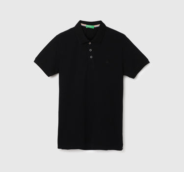 Regular Fit Polo Neck Solid Pattern T-shirt