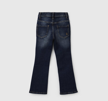 Solid Mid Rise Boot-Leg Jeans