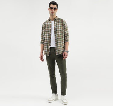 Regular Fit Button Down Collar Checkered Shirts