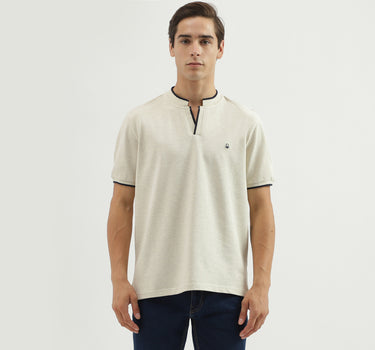 Men's Regular Fit Polo Neck Solid T-Shirt