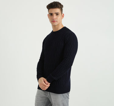 Mens Long Sleeve Textured Sweater